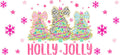 Holly Jolly Christmas UV DTF Cup Wrap for 16oz Glass Can KA-11651