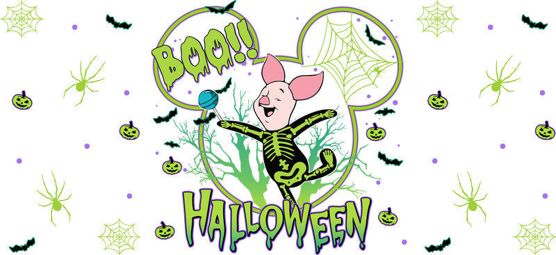 Halloween Character Skeleton UV DTF Cup Wrap for 16oz Glass Can KA-11659
