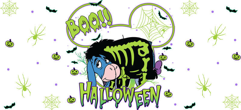 Halloween Monster UV DTF Cup Wrap for 16oz Glass Can KA-11661