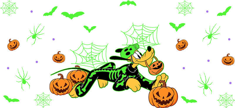 Halloween Pumpkin Costume UV DTF Cup Wrap for 16oz Glass Can KA-11667