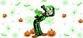 Halloween Monster Costume UV DTF Cup Wrap for 16oz Glass Can KA-11668
