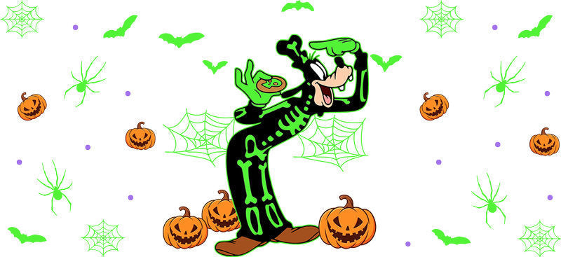 Halloween Monster Costume UV DTF Cup Wrap for 16oz Glass Can KA-11668