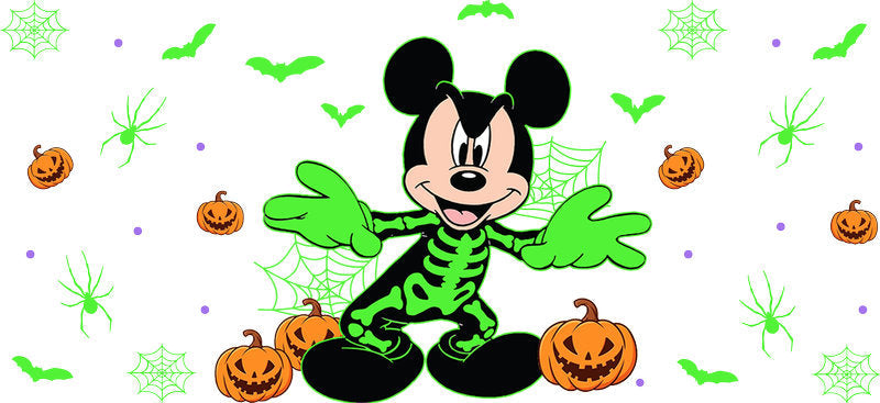Halloween Skeleton Party UV DTF Cup Wrap for 16oz Glass Can KA-11670