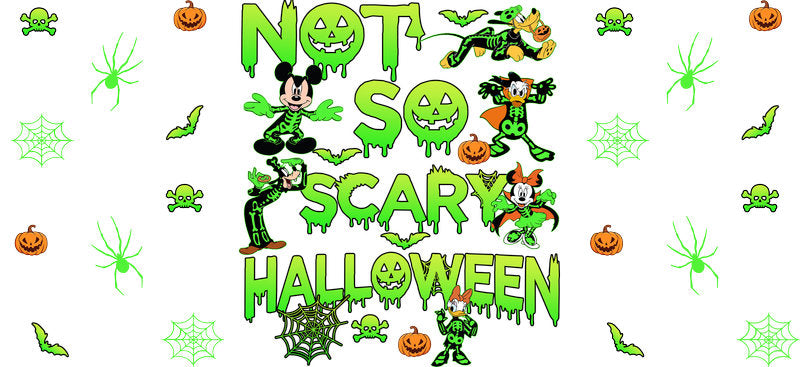 Not So Scary Halloween UV DTF Cup Wrap for 16oz Glass Can KA-11671