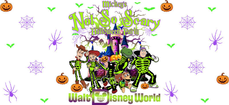 Halloween Party Character UV DTF Cup Wrap for 16oz Glass Can KA-11672