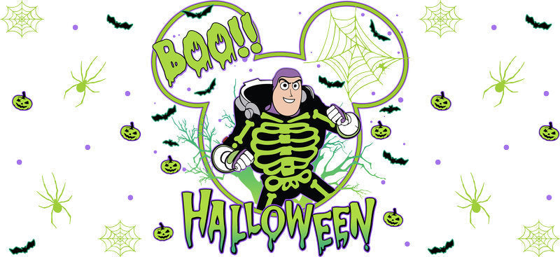 Halloween Skeleton UV DTF Cup Wrap for 16oz Glass Can KA-11673