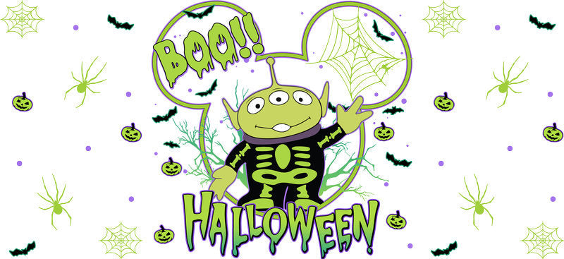 Halloween Costume Character UV DTF Cup Wrap for 16oz Glass Can KA-11674
