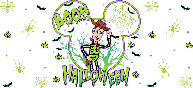 Halloween Spooky Costume UV DTF Cup Wrap for 16oz Glass Can KA-11675