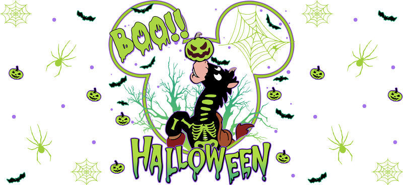 Halloween Costume UV DTF Cup Wrap for 16oz Glass Can KA-11677