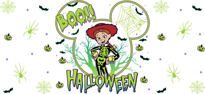 Halloween Spooky Character UV DTF Cup Wrap for 16oz Glass Can KA-11678