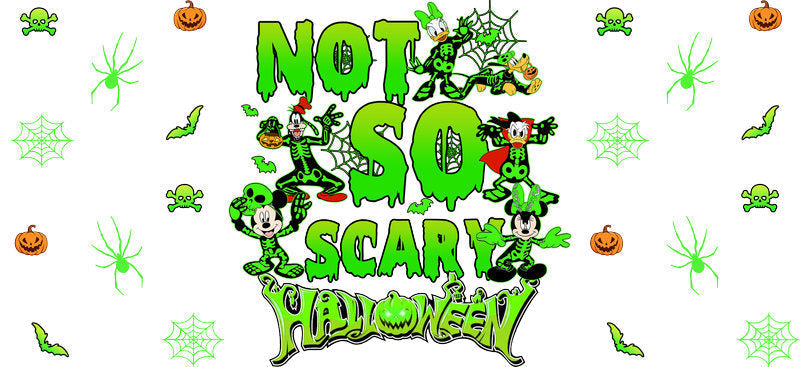 Not So Scary Halloween UV DTF Cup Wrap for 16oz Glass Can KA-11679