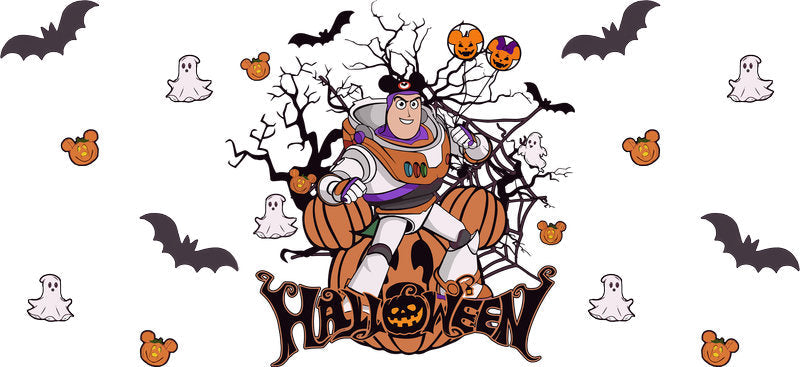 Halloween Skeleton UV DTF Cup Wrap for 16oz Glass Can KA-11681