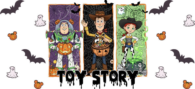 Halloween Character Collection UV DTF Cup Wrap for 16oz Glass Can KA-11689