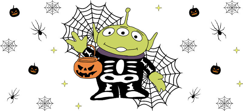 Cute Halloween Monster UV DTF Cup Wrap for 16oz Glass Can KA-11696