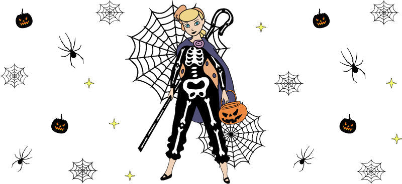 Halloween Skeleton Costume UV DTF Cup Wrap for 16oz Glass Can KA-11697