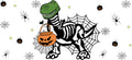 Halloween Dinosaur Skeleton UV DTF Cup Wrap for 16oz Glass Can KA-11699