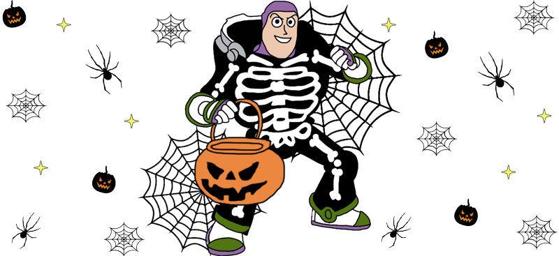 Halloween Skeleton Party UV DTF Cup Wrap for 16oz Glass Can KA-11701