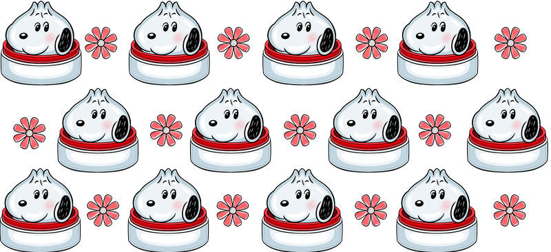 Dumpling Tumbler Decal UV DTF Cup Wrap for 16oz Libbey Glass KA-11819