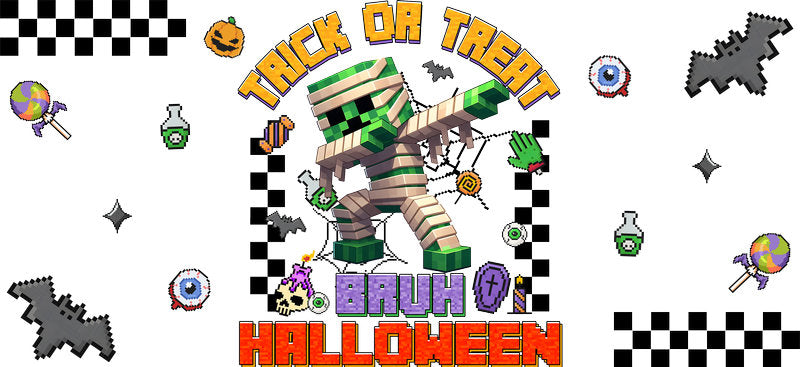 Halloween Green Character Tumbler Decal UV DTF Cup Wrap for 16oz Libbey Glass KA-11846