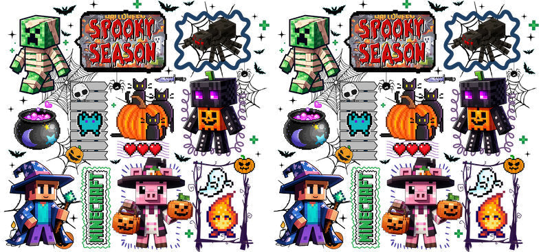 Spooky Season Character Tumbler Decal UV DTF Cup Wrap for 16oz Libbey Glass KA-11855