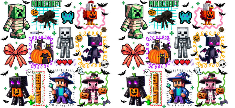Halloween Sticker Collage Tumbler Decal UV DTF Cup Wrap for 16oz Libbey Glass KA-11856