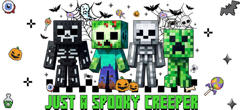 Spooky Creeper Character Tumbler Decal UV DTF Cup Wrap for 16oz Libbey Glass KA-11857