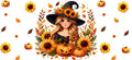 Halloween Witch Fall Princess Tumbler Decal UV DTF Cup Wrap for 16oz Libbey Glass KA-11858