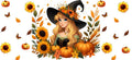 Halloween Witch Fall Princess Tumbler Decal UV DTF Cup Wrap for 16oz Libbey Glass KA-11860