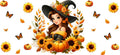 Halloween Witch Fall Princess Tumbler Decal UV DTF Cup Wrap for 16oz Libbey Glass KA-11863