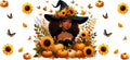Halloween Witch Fall Princess Tumbler Decal UV DTF Cup Wrap for 16oz Libbey Glass KA-11865