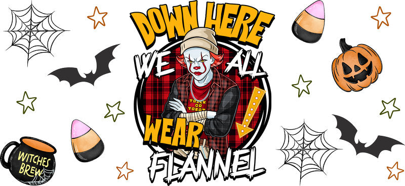 Halloween Clown Horror Party UV DTF Cup Wrap Tumbler Decal Glass Can Wrap for 16oz Libbey KA-11874