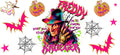 Retro Horror Halloween Villain UV DTF Cup Wrap Tumbler Decal Glass Can Wrap for 16oz Libbey KA-11875