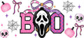 Pink Ghost Halloween Bow UV DTF Cup Wrap Tumbler Decal Glass Can Wrap for 16oz Libbey KA-11876