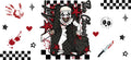 Halloween Dark Horror Character UV DTF Cup Wrap Tumbler Decal Glass Can Wrap for 16oz Libbey KA-11886