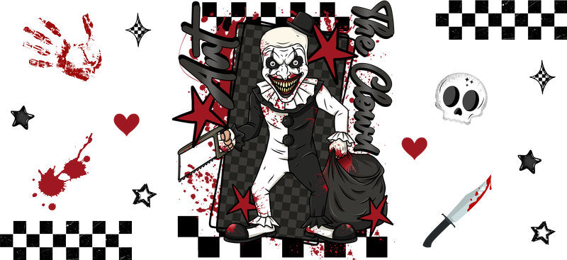 Halloween Dark Horror Character UV DTF Cup Wrap Tumbler Decal Glass Can Wrap for 16oz Libbey KA-11886