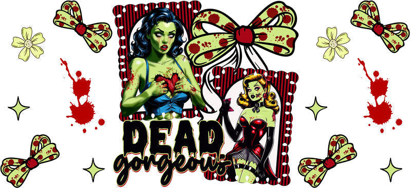 Halloween Dead Character UV DTF Cup Wrap Tumbler Decal Glass Can Wrap for 16oz Libbey KA-11894