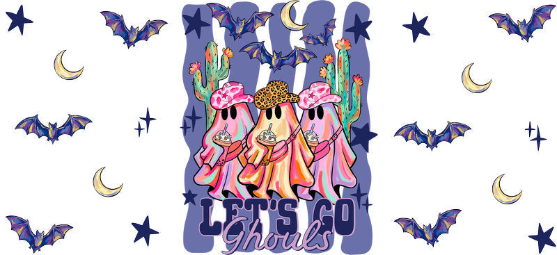 Halloween Ghost Character UV DTF Cup Wrap Tumbler Decal Glass Can Wrap for 16oz Libbey KA-11902