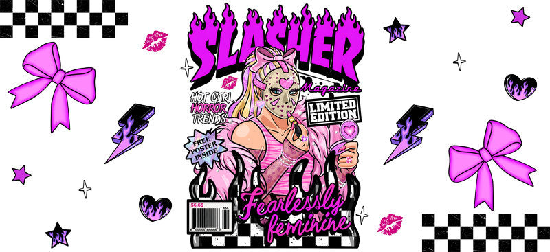 Halloween Slasher Theme UV DTF Cup Wrap Tumbler Decal Glass Can Wrap for 16oz Libbey KA-11916