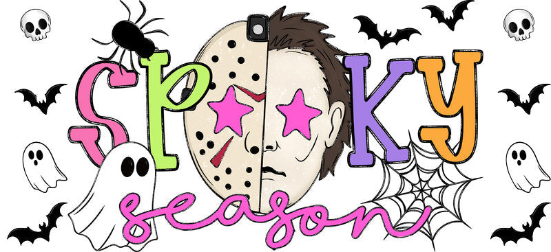 Spooky Season Halloween UV DTF Cup Wrap Tumbler Decal Glass Can Wrap for 16oz Libbey KA-11917