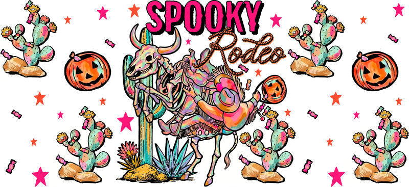 Spooky Rodeo Halloween UV DTF Cup Wrap Tumbler Decal Glass Can Wrap for 16oz Libbey KA-11921