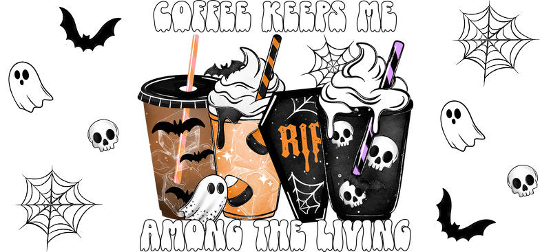 Halloween Skeleton Theme UV DTF Cup Wrap Tumbler Decal Glass Can Wrap for 16oz Libbey KA-11927