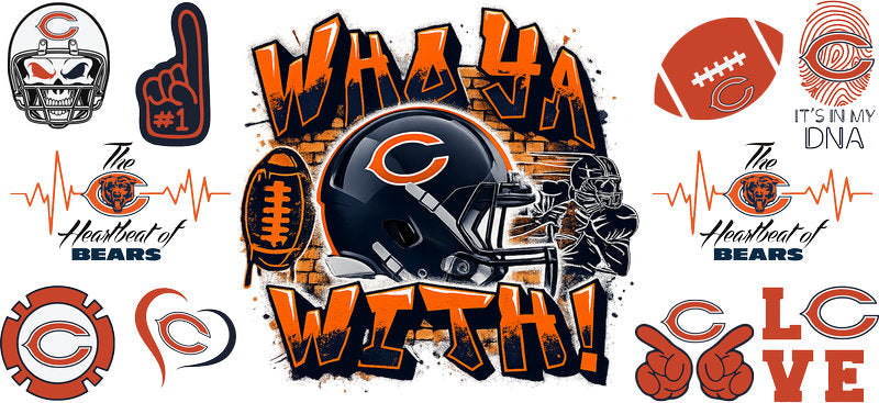 32 Team Football UV DTF Cup Wrap Tumbler Decal Glass Can Wrap for 16oz Libbey KA-12123