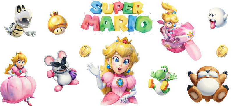 Cute Video Game Character UV DTF Cup Wrap for 16oz Libbey Glass KA-12138
