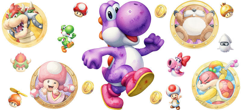 Cute Video Game Character UV DTF Cup Wrap for 16oz Libbey Glass KA-12172