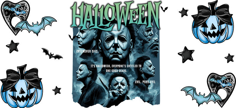 Horror Moive Halloween UV DTF Cup Wrap for 16oz Libbey Glass KA-12204