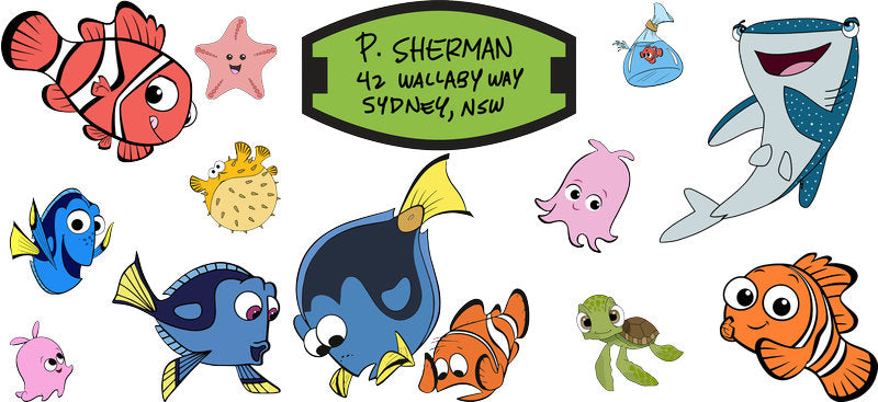 Ocean Fish Cartoon Movie UV DTF Cup Wrap for 16oz Libbey Glass KA-12336