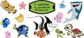 Ocean Fish Cartoon Movie UV DTF Cup Wrap for 16oz Libbey Glass KA-12337