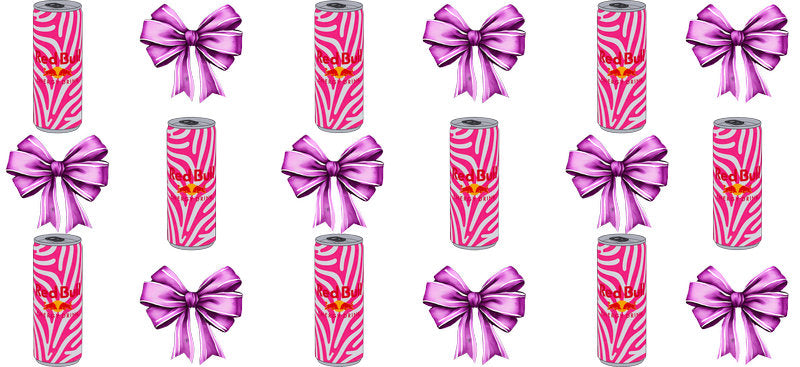 Energy Drink Bow aesthetic UV DTF Cup Wrap for 16oz Glass Can Libbey KA-12350
