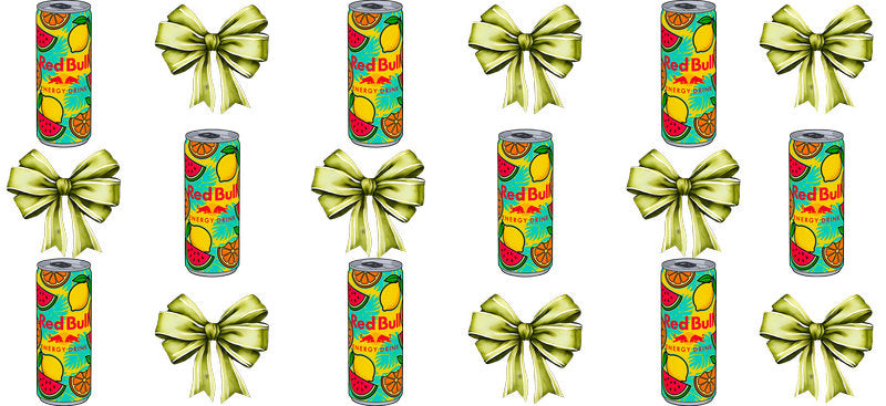 Energy Drink Bow aesthetic UV DTF Cup Wrap for 16oz Glass Can Libbey KA-12358