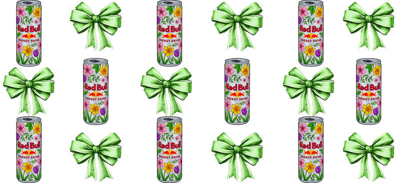 Energy Drink Bow aesthetic UV DTF Cup Wrap for 16oz Glass Can Libbey KA-12361